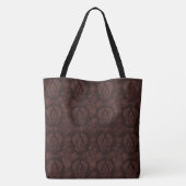Victoriaans Tapestry  Damask Bruin Patroon Tote Bag (Achterkant)