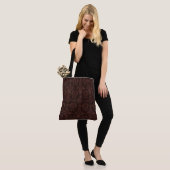 Victoriaans Tapestry  Damask Bruin Patroon Tote Bag (Op model)