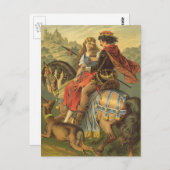 Victoriaans tapijt, broer en zuster Briefkaart (Voorkant / Achterkant)