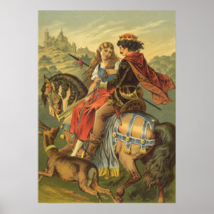  Victoriaans tapijt, broer en zuster Poster