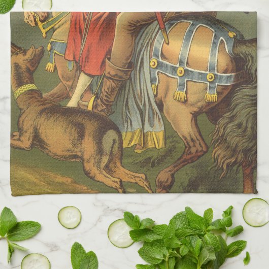  Victoriaans tapijt, broer en zuster Theedoek (Gevouwen)