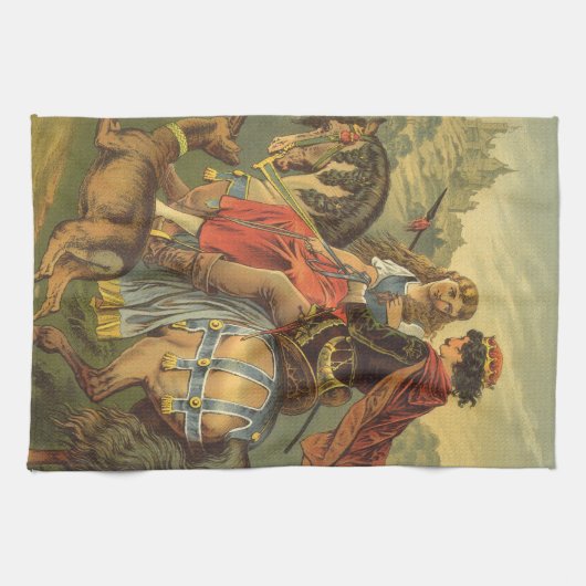  Victoriaans tapijt, broer en zuster Theedoek (Horizontaal)