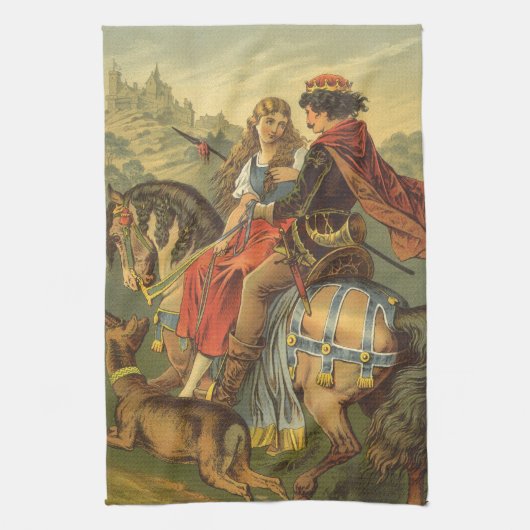  Victoriaans tapijt, broer en zuster Theedoek (Verticaal)