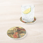  Victoriaans tapijt, broer en zuster Zandsteen Onderzetter (Zijkant)