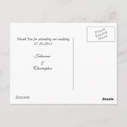 Victoriaans Tattoo Roos Dank u bruiloft Briefkaart (Achterkant)