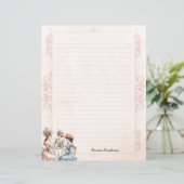  Victoriaans Tea Lined Naam Stationery Paper (Staand voorkant)