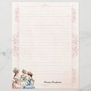 Victoriaans Tea Lined Naam Stationery Paper