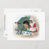 Victoriaans Tea Party in Doghouse Uitnodiging Briefkaart (Voorkant / Achterkant)