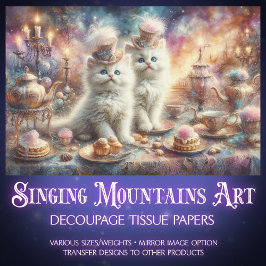  Victoriaans Tea Party Katten Decoupage Tissuepapier