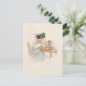 Victoriaans Tea Party voor moeder en dochter Feestdagenkaart (Staand voorkant)