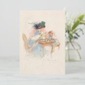 Victoriaans Tea Party voor moeder en dochter Feestdagenkaart (Staand voorkant)