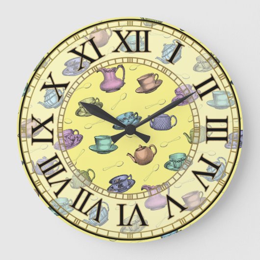 Victoriaans Tea Time Large Clock Grote Klok (Voorkant)