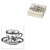 Victoriaans  Teacup Rubber Stamp Rubberstempel (Gestempeld)
