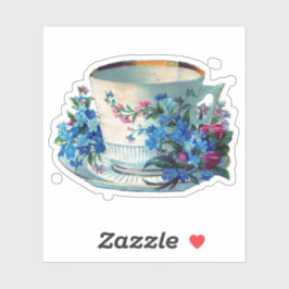  VICTORIAANS TEACUP-STROMEN AANGEPASTE STICKER