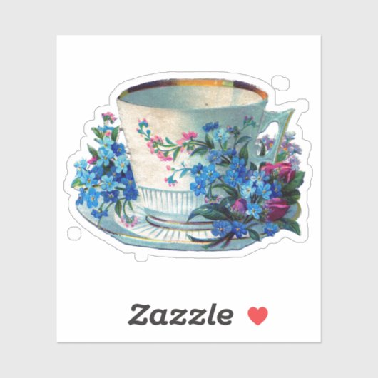 VICTORIAANS TEACUP-STROMEN AANGEPASTE STICKER (Vel)