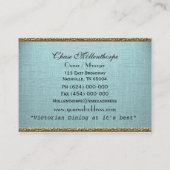 Victoriaans Teapot Elegant Tea Room Visitekaartje (Achterkant)