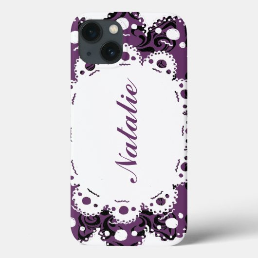 Victoriaans telefoon Natalie Elegant Damask Case-Mate iPhone Case (Achterkant)