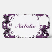 Victoriaans telefoon Natalie Elegant Damask Case-Mate iPhone Case (Achterkant (horizontaal))