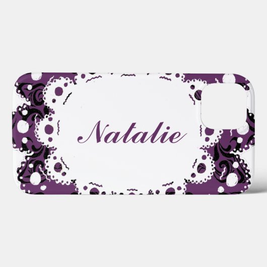 Victoriaans telefoon Natalie Elegant Damask Case-Mate iPhone Case (Achterkant (horizontaal))