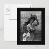 Victoriaans Tennis Lady Briefkaart (Voorkant / Achterkant)