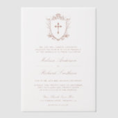 Victoriaans Terracotta Katholieke bruiloft Vellum Uitnodigingen (Voorkant)