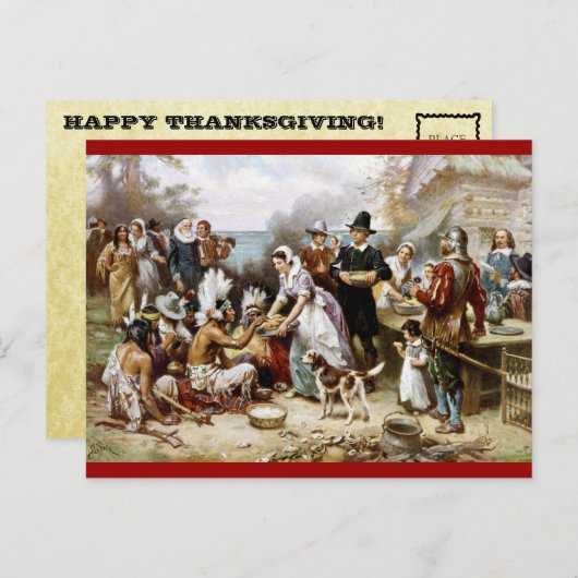 Victoriaans Thanksgiving Briefkaart (Voorkant / Achterkant)