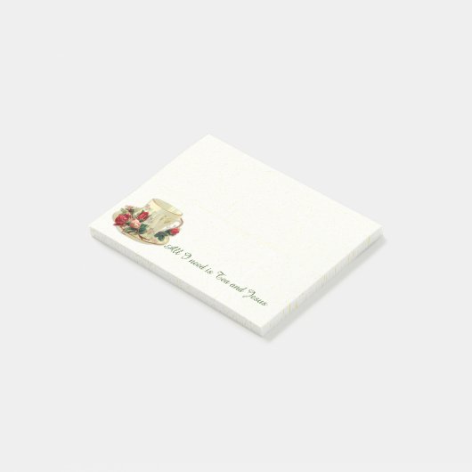 Victoriaans Thee en Rozen Notities Post-it® Notes (Schuin)