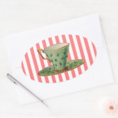  Victoriaans theebeker Ovale Sticker (Envelop)