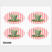  Victoriaans theebeker Ovale Sticker (Vel)