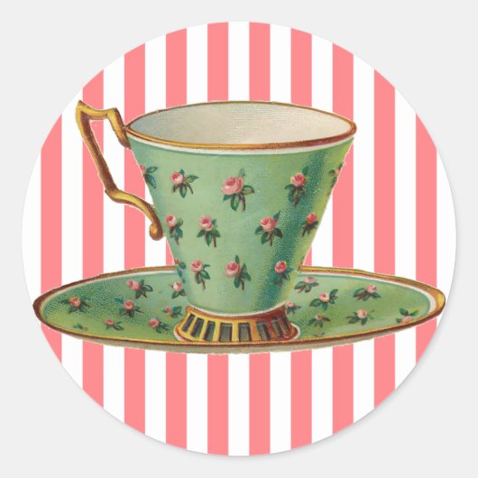  Victoriaans theebeker Ronde Sticker (Voorkant)
