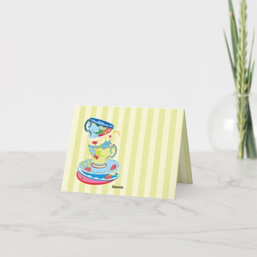 Victoriaans theefeestje bedankbriefjes bedankkaart (Achterkant)