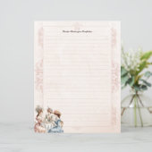  Victoriaans theemonogram gevoerd briefpapier (Staand voorkant)