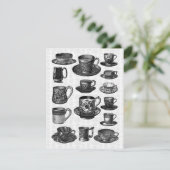 Victoriaans theepartij kaart (Staand voorkant)