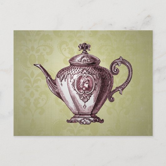  Victoriaans theepot Briefkaart (Voorkant)