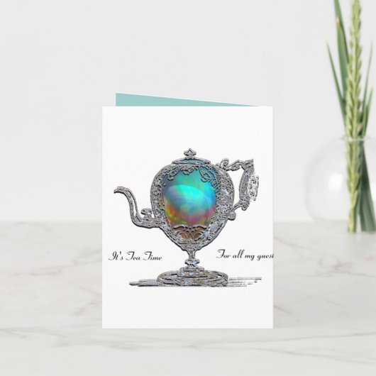 Victoriaans theepot-feestuitnodigingen (Achterkant)