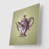  Victoriaans theepot Vierkante Klok (Hoek)