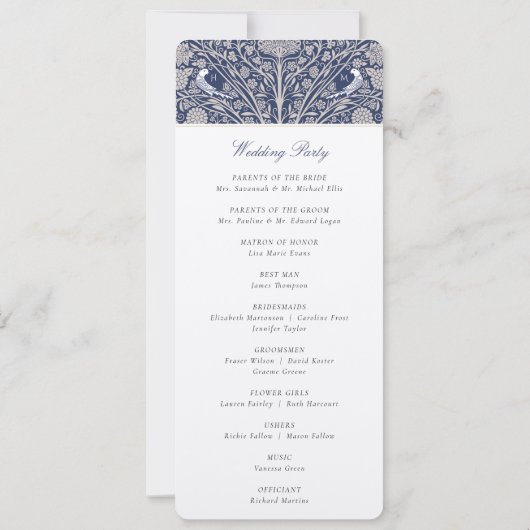 Victoriaans-thema bruiloft ceremonie programma Kaa (Achterkant)