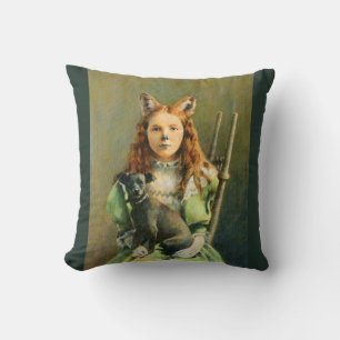 Victoriaans Throw Cushion Fox Girl Kussen