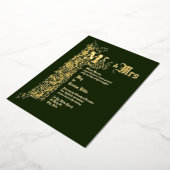 Victoriaans Tijdperk 1839 Bloemengrens Bruiloft Folie Uitnodiging (Gedraaid)