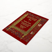 Victoriaans tijdperk 1843 middeleeuwse stijl bruil folie uitnodiging (Gedraaid)