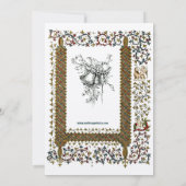 Victoriaans tijdperk 1843 middeleeuwse stijl bruil kaart (Achterkant)