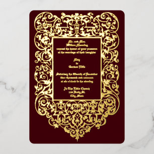 Victoriaans tijdperk 1844 Art Nouveau  grens Folie Uitnodiging