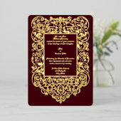 Victoriaans tijdperk 1844 Art Nouveau  grens Folie Uitnodiging (Staand Voorkant)