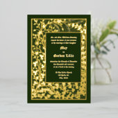 Victoriaans Tijdperk 1845 Wijnstok & Klaver Bladgr Folie Uitnodiging (Staand Voorkant)