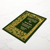 Victoriaans Tijdperk 1845 Wijnstok & Klaver Bladgr Folie Uitnodiging (Gedraaid)