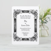 Victoriaans Tijdperk 1850 Roos Bloemen Border Brui Kaart (Staand voorkant)