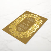 Victoriaans Tijdperk 1850 Scroll Border Bruiloft Folie Uitnodiging (Gedraaid)