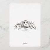 Victoriaans tijdperk 1851 Elegante bloemrand bruil Folie Uitnodiging (Achterkant)