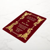 Victoriaans tijdperk 1851 Elegante bloemrand bruil Folie Uitnodiging (Gedraaid)