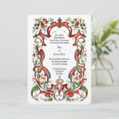  Victoriaans tijdperk 1853  Floral Border Kaart (Staand voorkant)